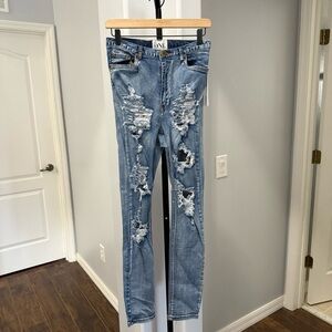 One Teaspoon Mustang Trashed Runawaya Jeans Distressed Grunge Size 26 Samples